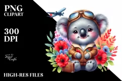 Colorful Baby Koala Aviator Suit | Sublimation | Clipart Product Image 1
