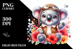 Colorful Baby Koala in Aviator Suit | Clipart Product Image 3