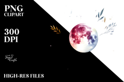 Vibrant Boho Moon Foliage | Clipart Product Image 2