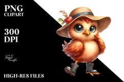 Chicken with Sun Hat and Boots | Expressive Clipart Product Image 2