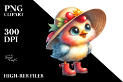 Chicken with Sun Hat and Boots | Expressive Clipart Product Image 2