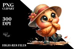 Chicken with Sun Hat and Boots | Expressive Clipart Product Image 2