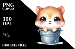 Cute Bucket White Background | Clipart Product Image 2