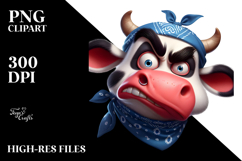 Goofy Cow with Bandana PNG Product Image 2
