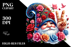 Valentines Gnome Roses Victory PNG Product Image 2