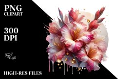 Abstract Gladiolus Watercolor Splash Clipart Product Image 3