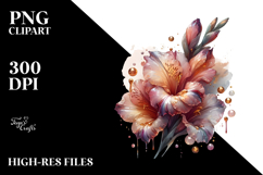 Abstract y Gladiolus with Golden Insertions | Sublimation Product Image 2