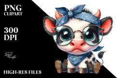 Colorful Baby Cow with Bandana, Transparent PNG Product Image 2