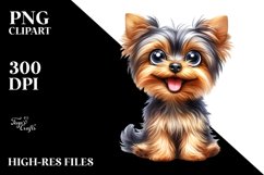 Crazy Yorkshire Terrier Funny Watercolor | Clipart Product Image 3