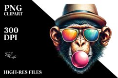 Colorful Monkey Portrait Clipart Product Image 1