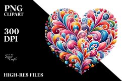 Colorful Heart Watercolor PNG Product Image 2