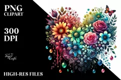 Colorful Heart Watercolor PNG Product Image 2