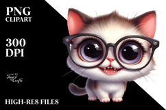 Watercolor Cat with es | Expressive Clipart Product Image 2