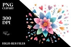 Digital Painting of Cute Simple Flower, PNG Product Image 2