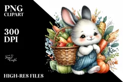 Quirky Baby Rabbit Autumn Clipart Product Image 1