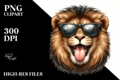 Funny Lion Sunglasses Tongue Sticker Product Image 3