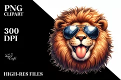Funny Lion Sunglasses Tongue Sticker Product Image 3