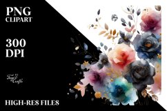 Colorful Black Roses Gold | Clipart Product Image 3