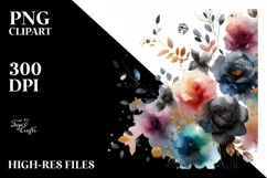 Colorful Black Roses Gold | Clipart Product Image 3