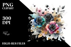 Colorful Black Roses Gold | Clipart Product Image 1