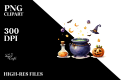 Simple Funny Magic Potion Clipart, Halloween Theme, PNG Product Image 2