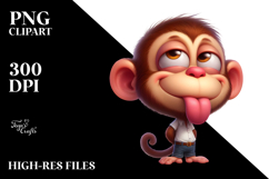 Whimsical Monkey with Sarcastic Expression PNG Product Image 2
