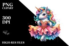 Baby Unicorn in Waltz Dancer&#039;s Gown, High-Res PNG Product Image 1