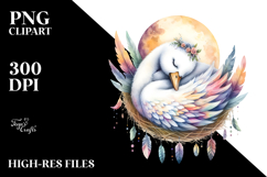 Boho Swan Baby Clipart Product Image 2