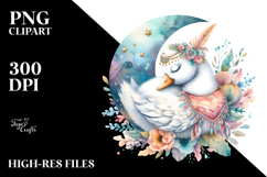 Boho Swan Baby Clipart Product Image 2