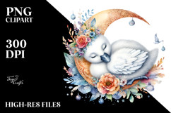 Boho Swan Baby Clipart Product Image 2