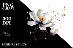 Magnolia with Golden Insertions, High-Res PNG Product Image 2
