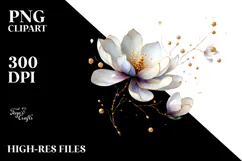 Magnolia with Golden Insertions, High-Res PNG Product Image 2