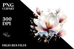 Magnolia with Golden Insertions, High-Res PNG Product Image 2