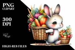 Quirky Baby Rabbit Autumn Clipart Product Image 3