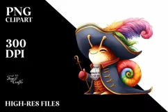 Colorful Snail Musketeer Suit | Sublimation Clipart Product Image 3