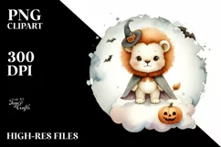 Cute Baby Lion, Halloween Theme, PNG Product Image 1