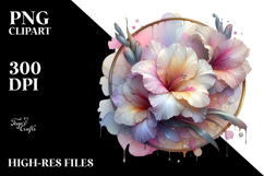 Pastel Gladiolus with Frame, PNG Product Image 2
