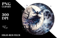 Gothic Fairy on the Moon PNG Product Image 2