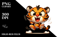 Silly Cartoon Tiger with Silly Smirk PNG Product Image 2