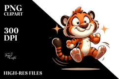 Silly Cartoon Tiger PNG Product Image 2