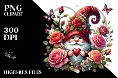 Colorful Valentine Gnome PNG Product Image 2