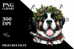 Punk Singer Saint Bernard Caricature Wreath Product Image 1