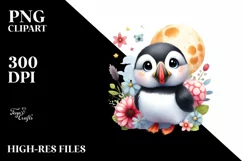 Colorful Puffin Flowers Clipart Product Image 3