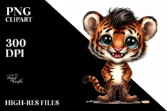 Expressive Shy Baby Tiger Cowboy Boots Product Image 1