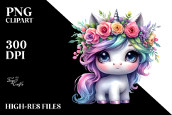 Vibrant Cute Baby Unicorn PNG Product Image 2
