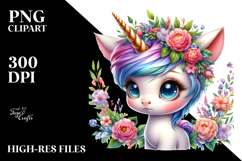 Vibrant Cute Baby Unicorn PNG Product Image 2