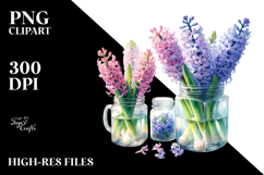 Watercolor Hyacinth Jar | Clipart Product Image 2