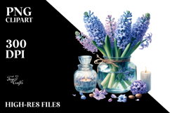 Hyacinth Jar Watercolor Clipart Product Image 2