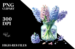 Hyacinth Jar Watercolor Clipart Product Image 2