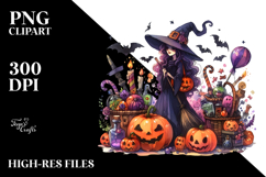 Vibrant Witch Halloween Scene | Sublimation | Clipart. Product Image 2